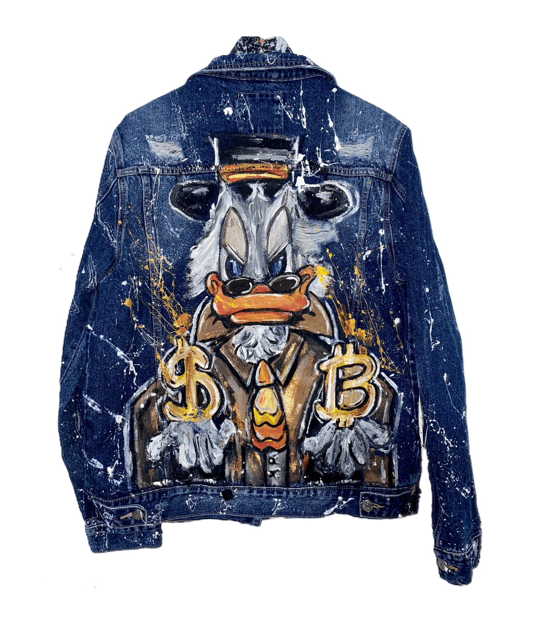 Jachetă Denim Money Duck - Handpainted Premium - Allabout_painting