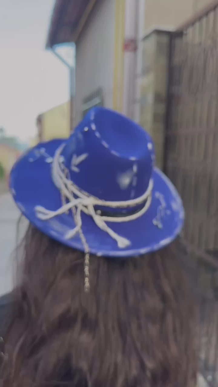 Blue Essence Hat - Handpainted Premium