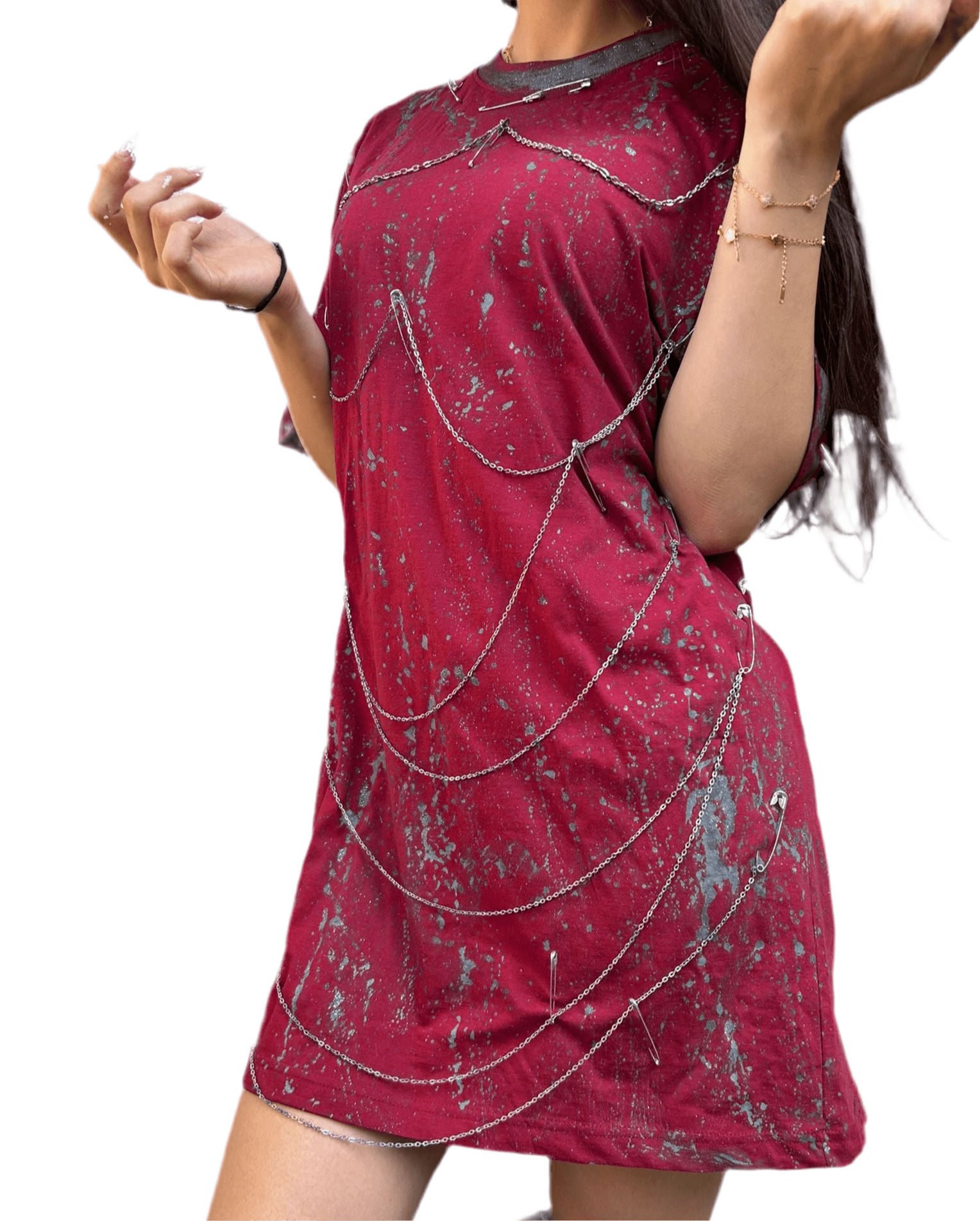 Tricou accesorizat grey touch - Allabout_painting