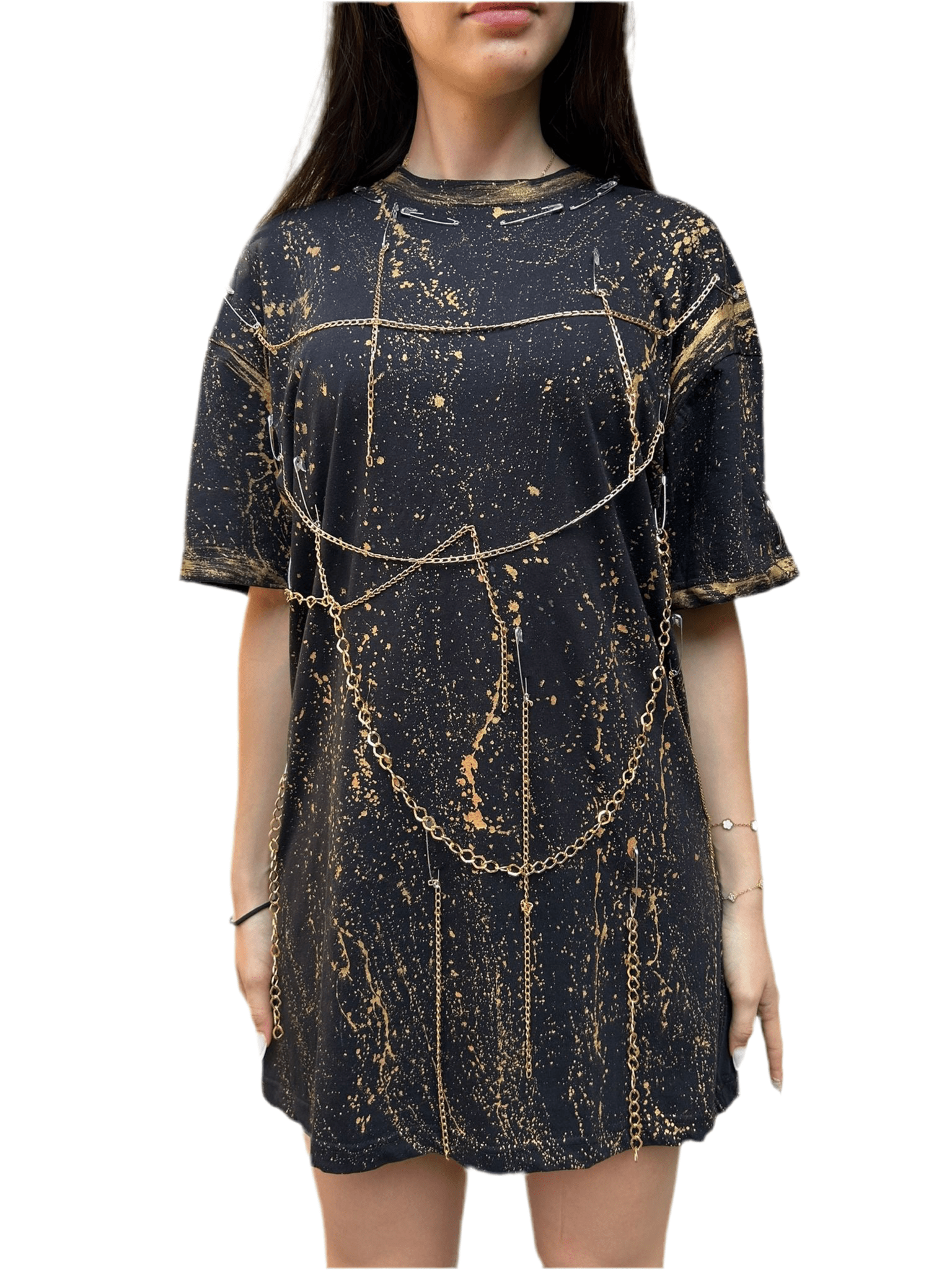 Tricou Gold Touch Oversize - Handpainted Premium - Allabout_painting
