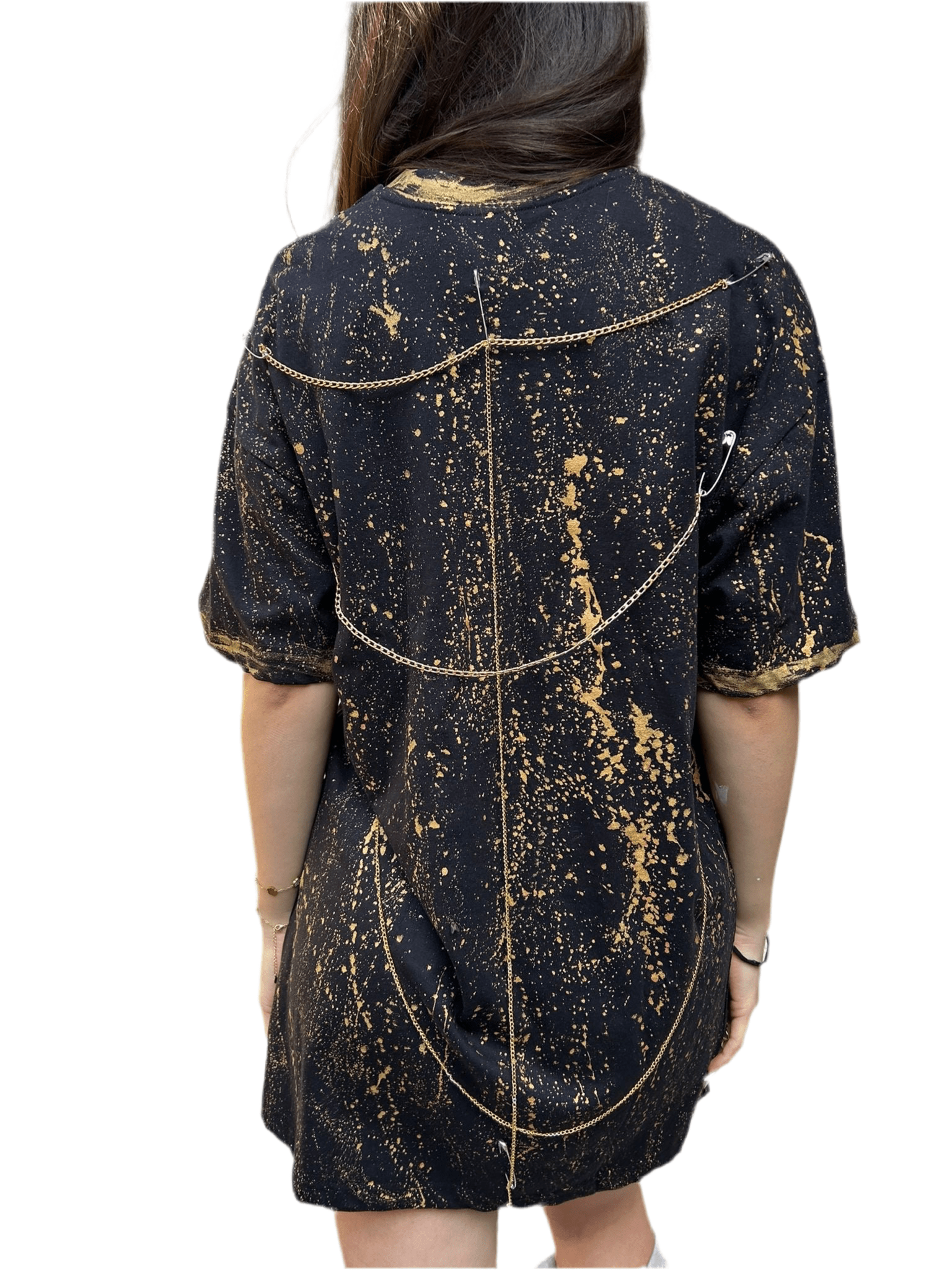 Tricou Gold Touch Oversize - Handpainted Premium - Allabout_painting
