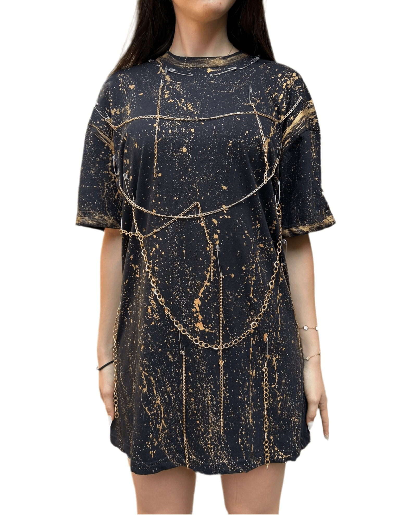 Tricou Gold Touch Oversize - Handpainted Premium - Allabout_painting