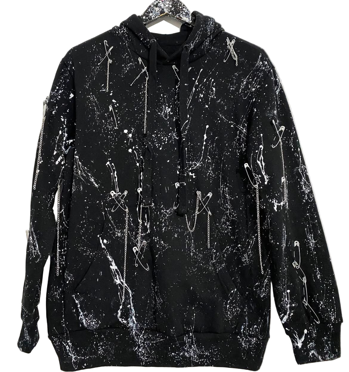 Hanorac white splash accesorizat - Allabout_painting