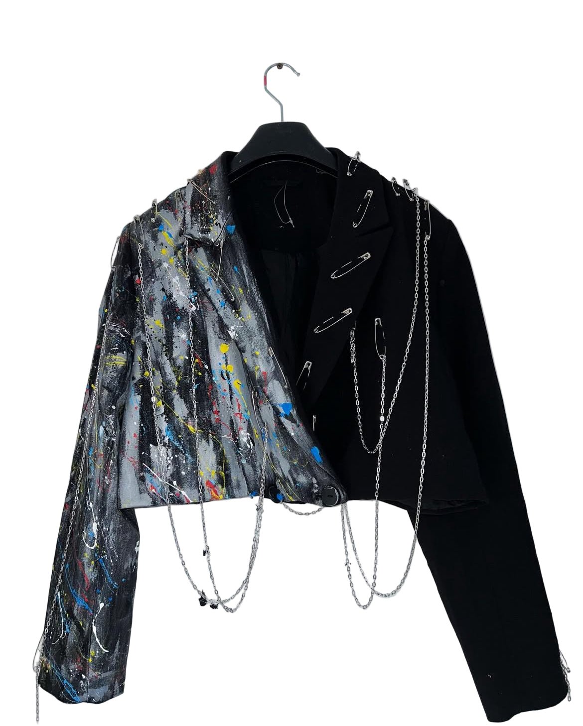 Sacou accesorizat și pictat manual - Allabout_painting