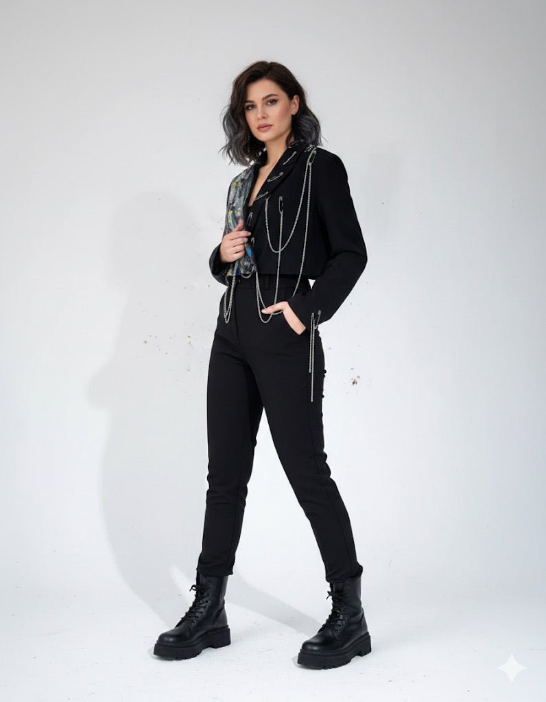 Sacou accesorizat și pictat manual - Allabout_painting