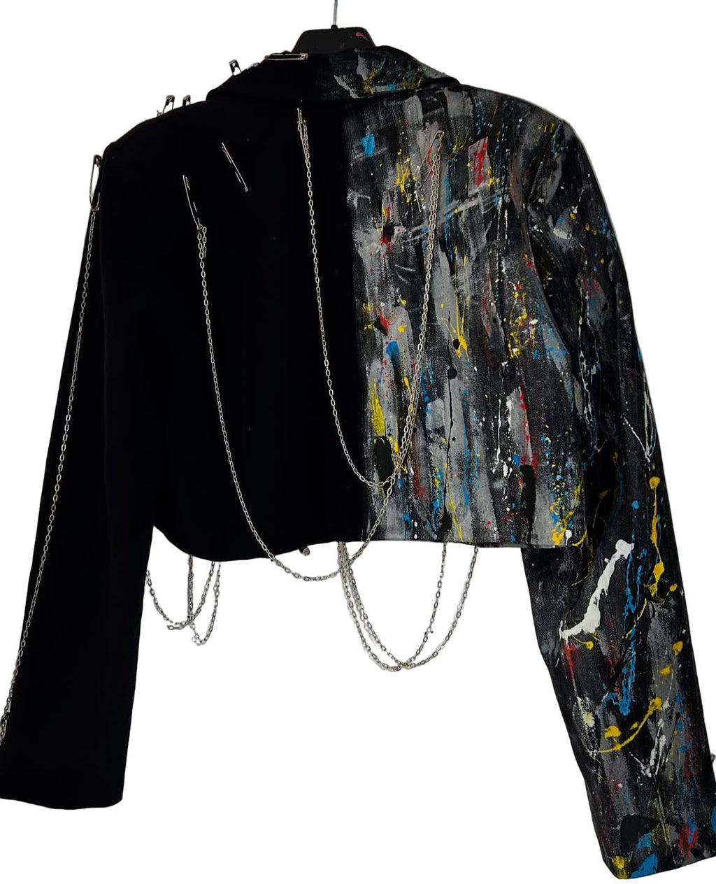 Sacou accesorizat și pictat manual - Allabout_painting