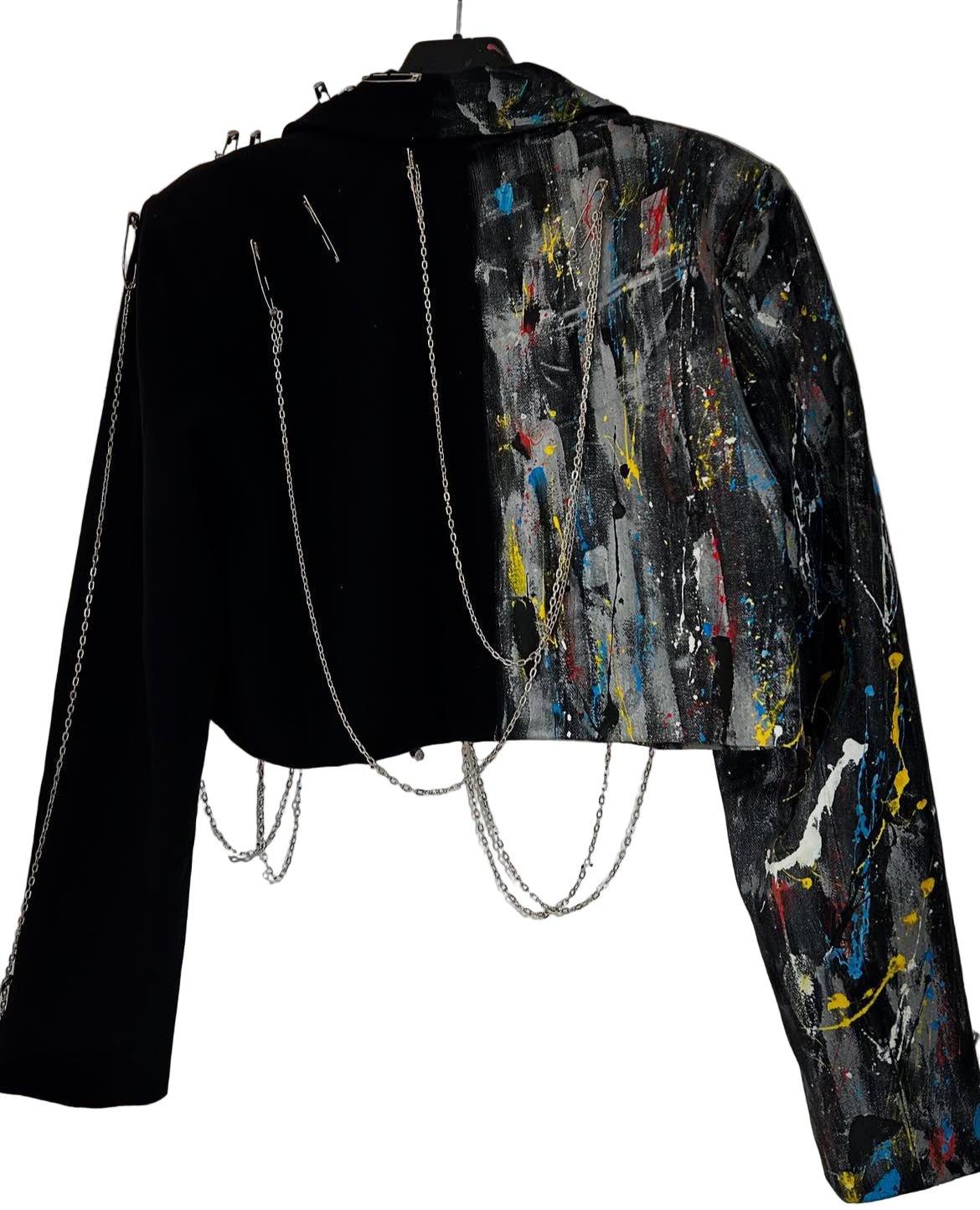 Sacou accesorizat și pictat manual - Allabout_painting