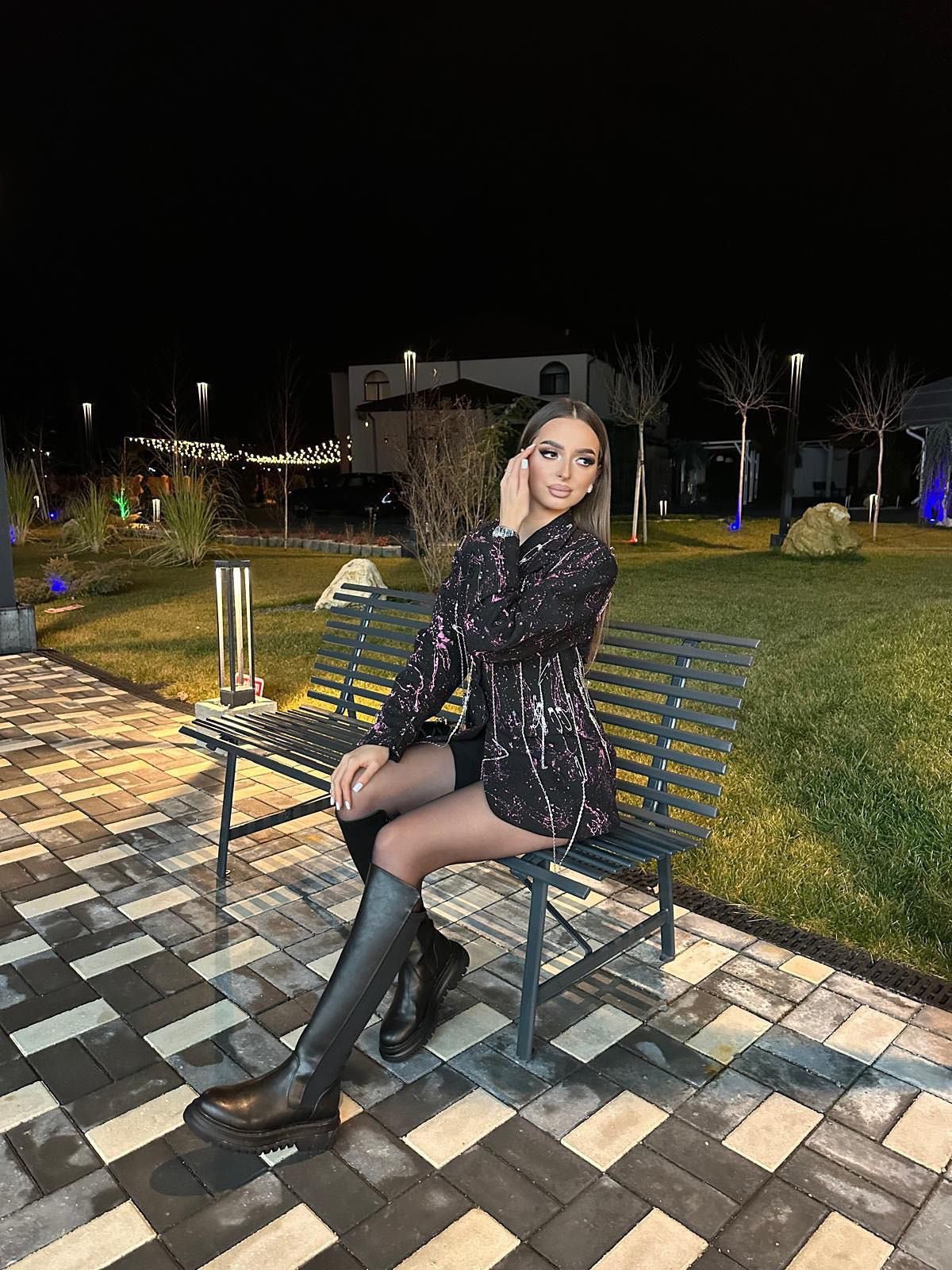 Sacou Pink Splash cu lanturi - Allabout_painting