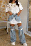 Set full outfit - tricou cu fustă și jambiere - Allabout_painting