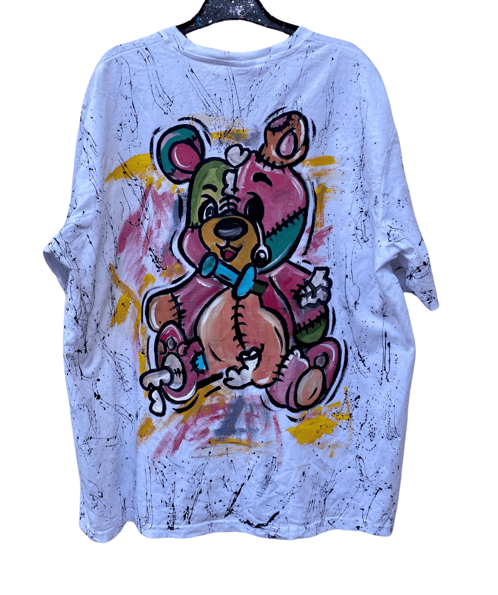 Teddy Bear t shirt Handpainted - Allabout_painting
