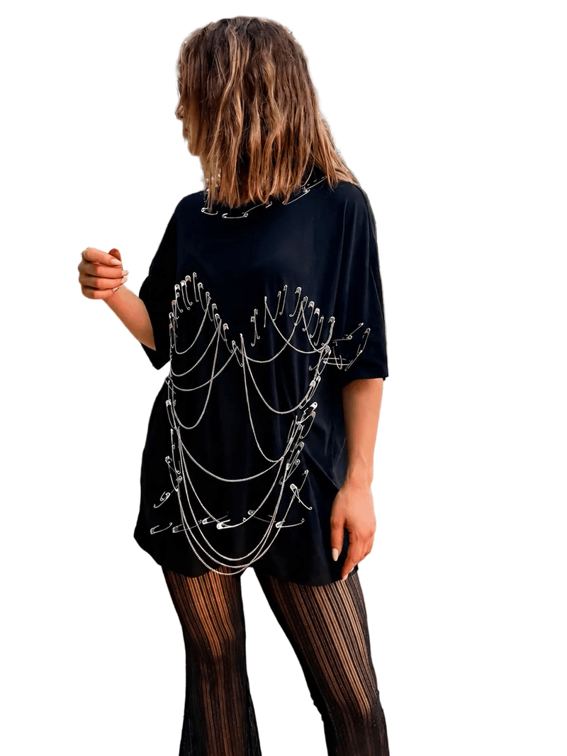 Tricou accesorizat manual oversized - Allabout_painting