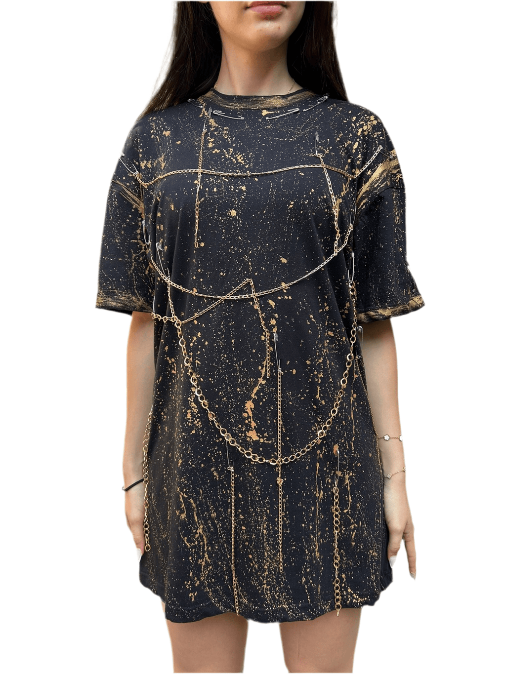 Tricou Gold Touch Oversize - Handpainted Premium - Allabout_painting