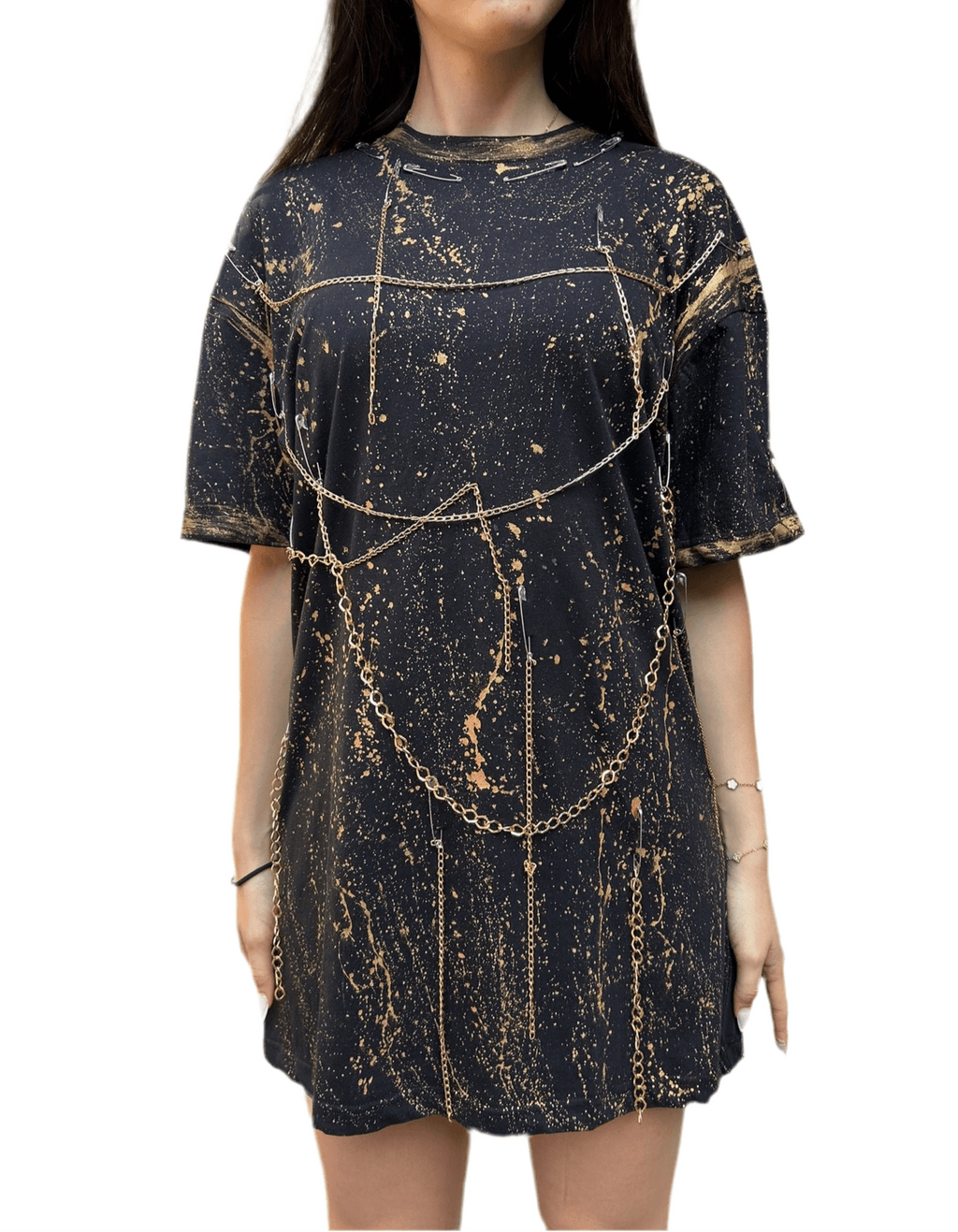 Tricou Gold Touch Oversize - Handpainted Premium - Allabout_painting